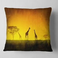 Designart African Sunset Aura - Jastuk za bacanje s tiskanom pejzažom - 16x16