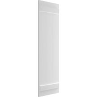 Ekena Millwork 1 8 W 76 H TRUE FIT PVC Tri ploča pridružena ploča-n-batten roleta, bijela