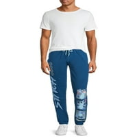 Muške pidžama hlače od pamuka i poliestera s printom u tamnoplavoj boji, veličine od inča do 2 inča