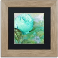 Zaštitni znak likovna umjetnost Aqua Rose I Canvas Art by Color Pekara Black Matte, Bress Frame