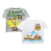 SpongeBob Squarepants Boys Camp Koral Grafičke majice s 2 paketa, veličine 4-18