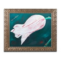 Zaštitni znak likovna umjetnost Marilyn Tulip Canvas Art by Lily van Bienen, zlatni ukrašeni okvir