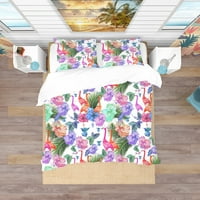 DesignArt 'tropski uzorak s Flamingosovim tropskim pokrivačem