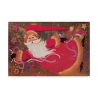 Zaštitni znak likovna umjetnost 'Djed Mraz leti s vrpcom' platno umjetnost Beverly Johnston
