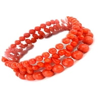Obalni nakit Narančasti koraljni kamen narukvice s perlama