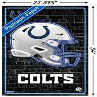 Indianapolis Colts-neonski plakat na zidu s kacigom, 22.375 34