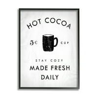 Vintage stil vrući kakao potpis minimalni zimski dizajn crni dizajn uokviren slikanje umjetničkih otisaka
