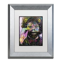 Zaštitni znak likovna umjetnost 'Jerry Garcia' platno umjetnost Deana Russoa, bijela mat, srebrni okvir