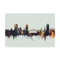 Zaštitni znak likovna umjetnost 'Sunderland England Skyline IV' platno umjetnost Michaela Tompsetta