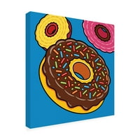Ron Magnes 'Donuts on Blue' Canvas Art