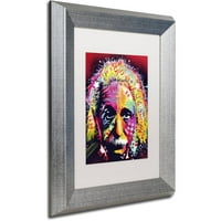Zaštitni znak likovna umjetnost Einstein II Canvas Art Dean Russo, White Matte, Silver Frame