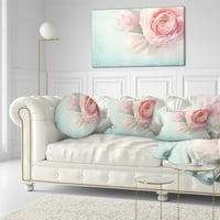 Dizajnirati ružičasti cvjetovi na plavoj pozadini - jastuk za cvjetni bacač - 12x20