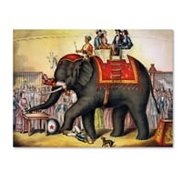 Zaštitni znak likovna umjetnost 'izvođenje slona, ​​1874.' Canvas Art by Vintage Apple Collection