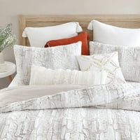 Peri kućni snježni leopard king comforter set, bjelokosti, pamuk, fau krzno, polifill