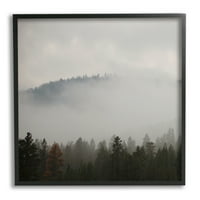 Stupell Industries Misty Mountain Weathers zatamnjeno šumskim vrhovima Fotografije crno uokvireni umjetnički print