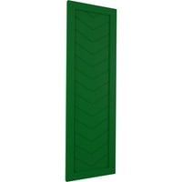 Ekena Millwork 15 W 35 H TRUE FIT PVC jednostruka ploča Chevron Moderni stil Fiksni nosači, Viridian Green