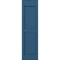 Ekena Millwork 18 W 62 h Americraft dvije jednake ravne ploče vanjske prave drvene rolete, boravište plavo