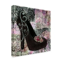 Zaštitni znak likovna umjetnost 'Lijepa u platnoj umjetnosti purple crnih potpetica Janelle Nichol