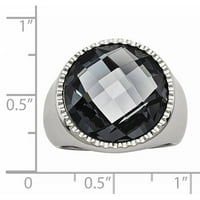 Polirani sivi stakleni prsten od nehrđajućeg čelika