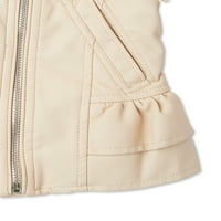 Kožna Moto jakna za bebe i djevojčice, veličine 12 M-4 T