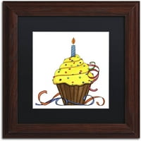 Zaštitni znak Mens rođendanski kolač ulje na platnu Jennifer Nilsson, mat crna, drveni okvir