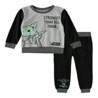 Baby Yoda Toddler Boy Sweatshirt & Jogger hlače Outfit set, 2-komad