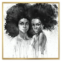 Designart 'Portret Afro American Woman Xi' Moderno uokvireno platno zidne umjetničke tiska