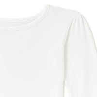 Jednobojna Rebrasta majica s dugim rukavima Za Djevojčice, veličine 12 m-5 T