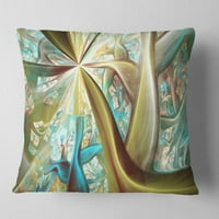 Designart Zlatna fraktalna egzotična stabljika biljaka - Sažetak jastuka za bacanje - 16x16