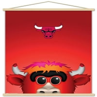 Chicago Bulls - S. Preston maskota Benny Wall Poster s drvenim magnetskim okvirom, 22.375 34
