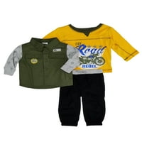 Dječaci za dojenčad 3-komad Off Road Rebel Motocikl Outfit Majice i set hlača
