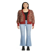 Jane Street Ženski džemper s V-izrezom s dugim rukavima, srednje težine, veličina S-XXXL
