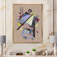 DesignArt 'Apstraktni sastav obojenih geometrijskih iv' Moderno uokvirena platna zidna umjetnička tiska