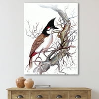 Drevna lijepa ptica na grani slika na platnu umjetnički tisak