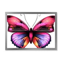 Designart 'Portret svijetlo ružičaste leptira' Moderni uokvireni umjetnički tisak