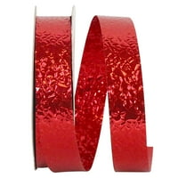 Papirna božićna crvena plastična ispucana ledena vrpca, 25yd 0,62in, 1 pakiranje