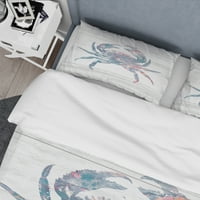 Jedinstveni objekt 'Pink Crab Ocean Life' Coastal Duvet Cover Set