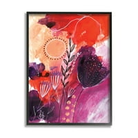 Otmjeni cvjetovi koji cvjetaju u narančastoj, ružičastoj i ljubičastoj boji, uokvireni umjetnički tisak