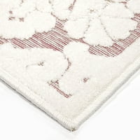 Cvjetni kućni tepih od prirodne ružičaste boje, 5'3 7'6