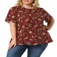 Jedinstveni prijedlozi ženske ljetne majice s kratkim rukavima Plus size, cvjetna šifonska bluza
