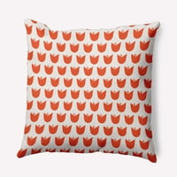 18 x18 Jednostavno Daisy jednostavni tulipanski dizajn Poly zatvoreni vanjski jastuk, narančasta qty 1