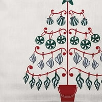 Božićno drvce za plažu u crvenoj boji od mekog Predenog poliestera s jastukom za bacanje, 26 26