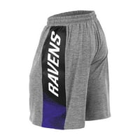 Baltimore Ravens Zubaz svemirske boje kratke hlače - Heathered Grey