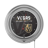 Neonski zidni sat-vegas Golden Knights vodeni žig Double Runng Analogni sat s pub-pub, garaža ili pribor za špilju