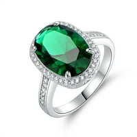 Peermont 18K bijelo zlato 4. CT. Pravi smaragdno zeleni kvarcni zaručnički prsten