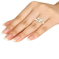 1 4CT TDW Dijamant 10K žuto zlato zaručnički prsten s dva kamena