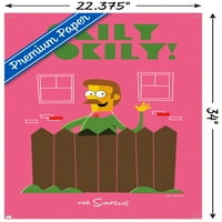 Simpsons - Ned Flanders Geometric Wall Poster s Pushpins, 22.375 34