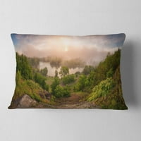 Dizajn koji se uzdiže iznad riječne magle - Pejzažni jastuk za bacanje fotografija - 12x20