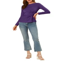 Jedinstvene ponude ženskog okruglog vrata prednjeg uvijanja gornja bluza dugih rukava