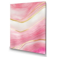 DesignArt Sažetak Geode mramorni valovi ružičasta II platna zidna umjetnost
